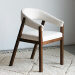Chaise en Bois Hêtre et Tissu Bouclettes