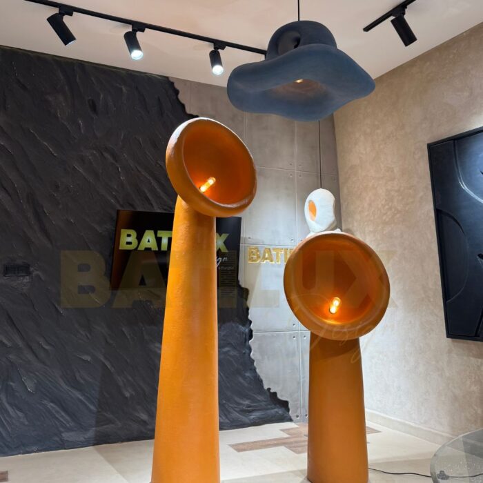 lampadaire en béton ciré